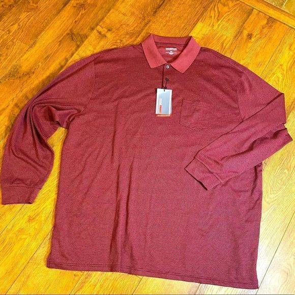 RoundTree & York Other - ROUNDTREE & YORKE LONG-SLEEVE POLO SHIRT XXL BURGUNDY WINE NWT